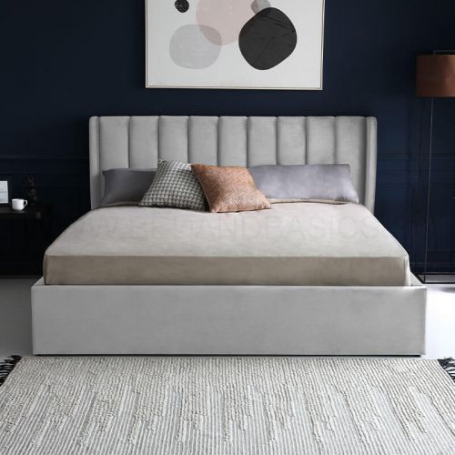 Adele Velvet Storage Bed Frame, Simple Bed Frame King Size Dimensions In Cm Singapore