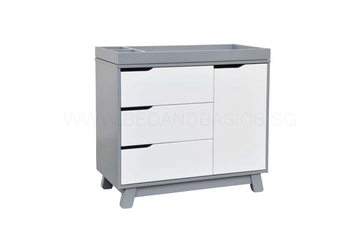 Hudson 3 Drawer Changer Dresser With Removable Changing Tray Grey