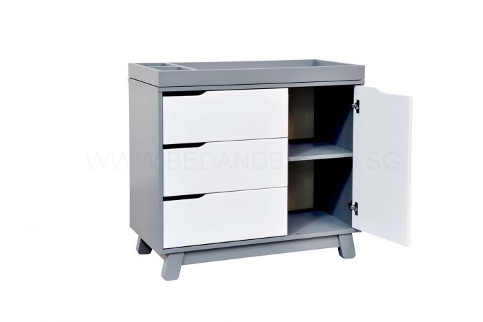 Hudson 3 Drawer Changer Dresser With Removable Changing Tray Grey