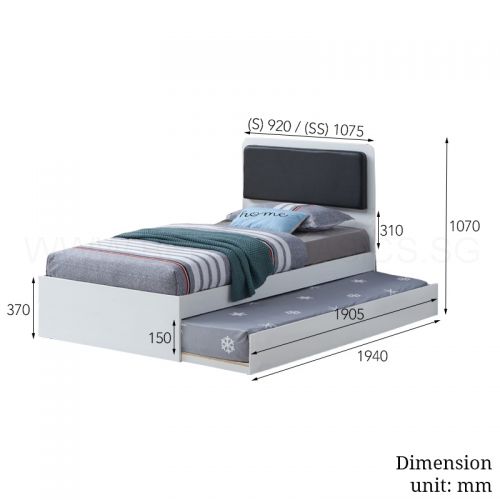 Halden Bed Frame Single Super, Bed Frame Dimensions