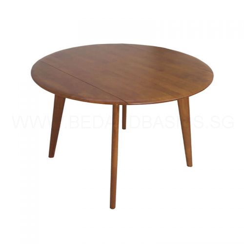 Elmways Solid Wood Foldable Round, Foldable Round Dining Table Singapore