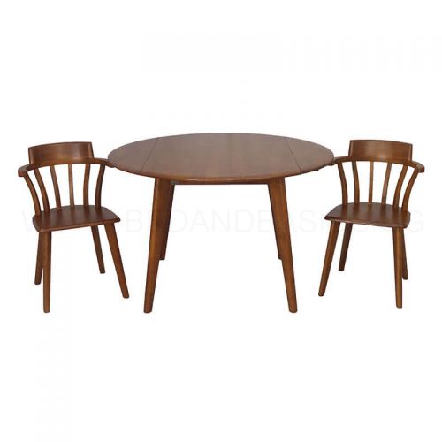 Elmways Solid Wood Foldable Round, Foldable Round Dining Table Singapore