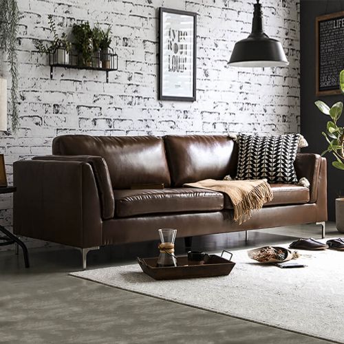 Forma Leather 3 Seater Sofa Living, Leather Three Seater Sofa Bed
