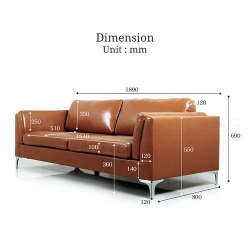 Forma Leather 3 Seater Sofa Living, What Size Is A 3 Seater Sofa