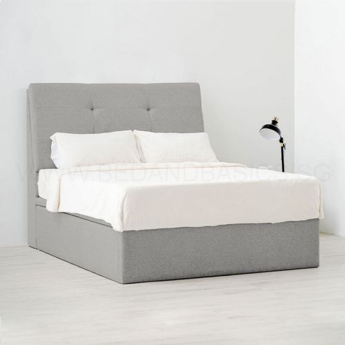 Holmvam Storage Bed Frame Stain, Fabric Bed Frame King With Storage