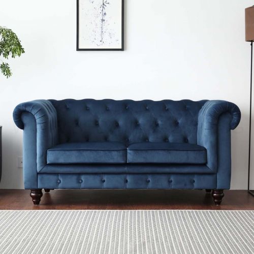 Hugo 2 Seater Chesterfield Sofa Blue