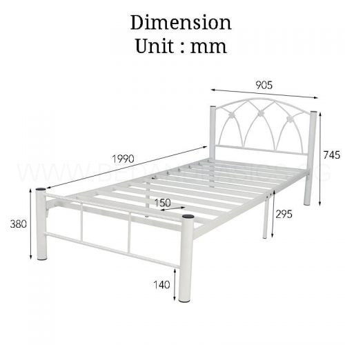 Jamila Metal Bed Frame Single Size, Standard Queen Bed Frame Dimensions