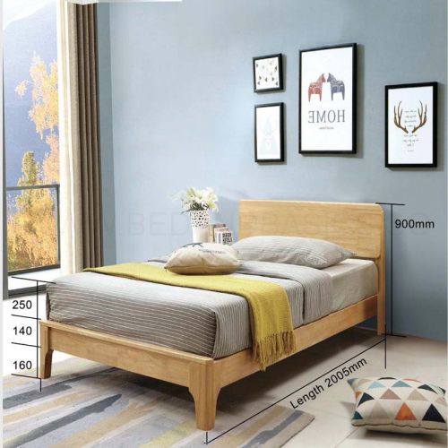 Janvier Solid Wood Bed Frame | Bedroom Furniture Singapore (Sg) |  Bedandbasics