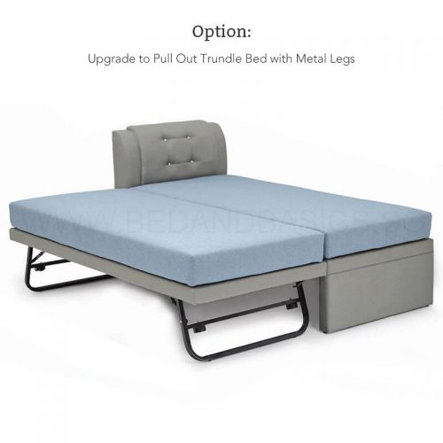 Mitsuki Fabric 3 In 1 Bed Frame Super, Pop Up Trundle Bed Frames Only