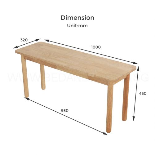 Norman Solid Wood Dining Bench, Dining Room Bench Size