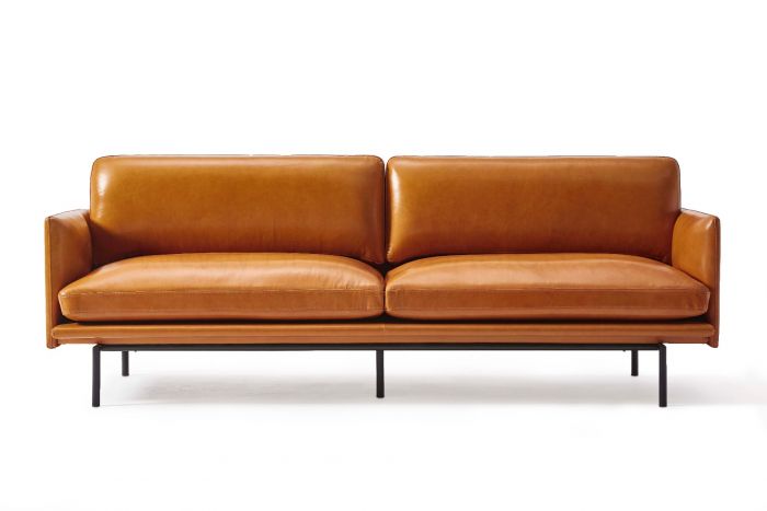 Theo Top Grain Leather Sofa Furniture, Genuine Full Grain Leather Sofa
