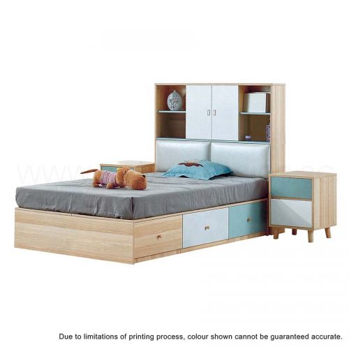 Tipdax Storage Bed Frame Super Single, Wood Storage Bed Queen