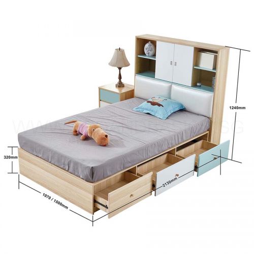 Tipdax Storage Bed Frame Super Single, Queen Size Platform Bed With Storage And Headboard