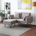 Luna 2 Seater Sofa with Ottoman - Water Repellent Fabric