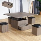 Tanner Smart Coffee Table with 4 Stools