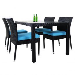 Casa 4 Chair Dining Set Blue Cushion