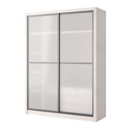 Henson Sliding Door Modular Wardrobe, White Glass