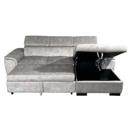 Laraine L-Shaped Storage Sofa Bed (Water Repellent Velvet)