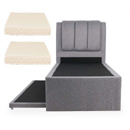 Medina 2-in-1 Fabric Bed Frame + Preston Foam Mattress Set