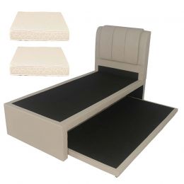 Medina 2-in-1 Faux Leather Bed Frame + Preston Foam Mattress Set