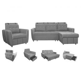 Quinton Extendable Storage Sofa Bed with Optional Armchair
