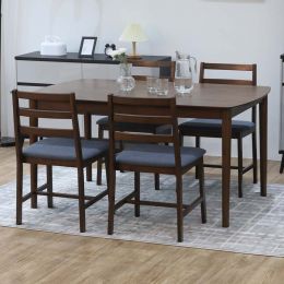 Verlon Solid Wood Dining Table with 4 Bylas Chairs