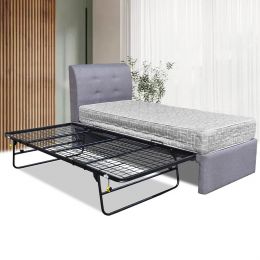 Voleta Fabric Pull Out Bed Frame (Single)