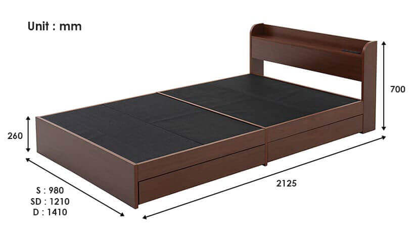 The bed frame dimensions