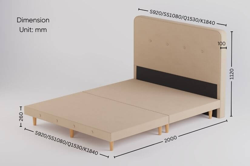 The dimensions of the Cami Bed Frame