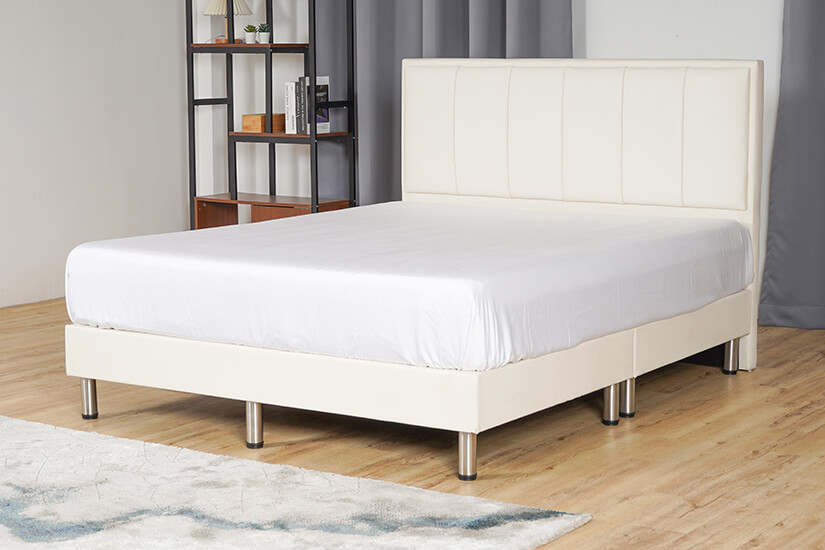 Modern minimalist design. Straight sleek silhouette. Divan style bed frame.