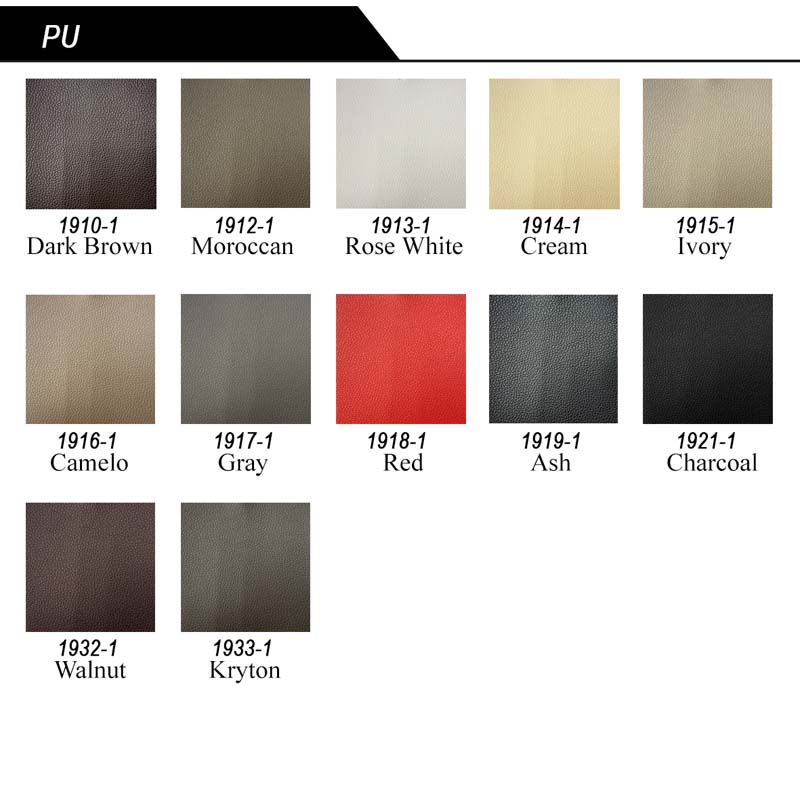 The color options of the Jimmy Leather Divan Bed Frame (4 Inch Legs)