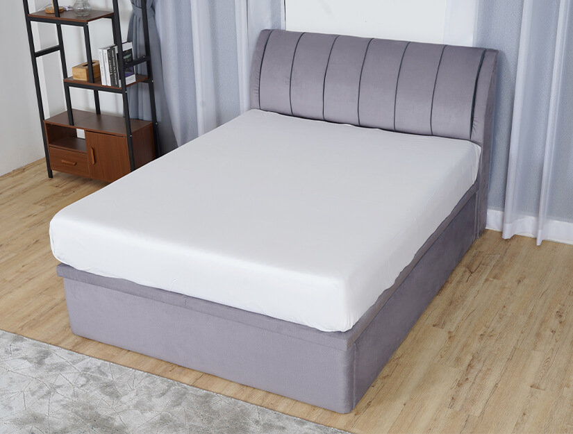 Luxe storage bed. Dual-tone design. 