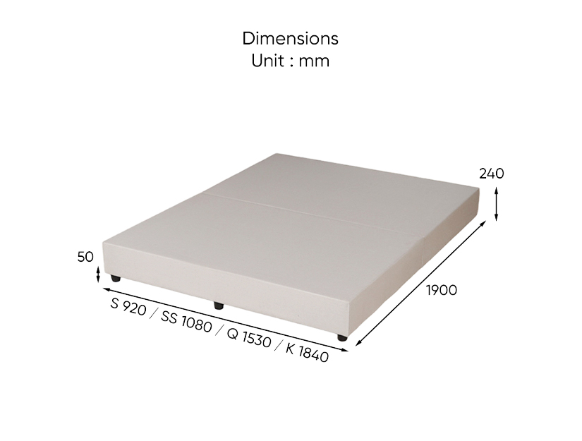 The dimensions of the Stefan divan bed frame