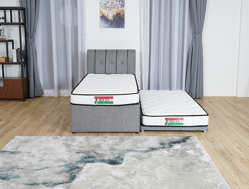 Comes with pull-out frame for a second mattress. Space-saving & multifunction.