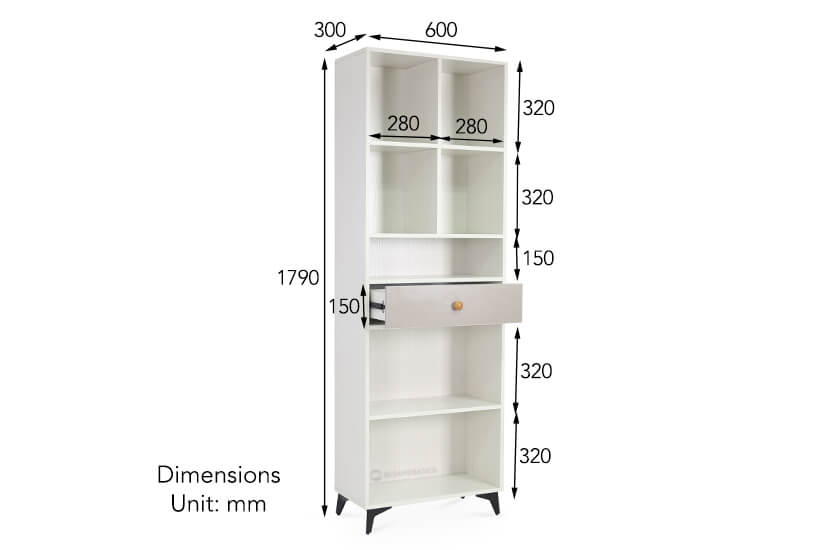 The dimensions of the Alia Display Cabinet I