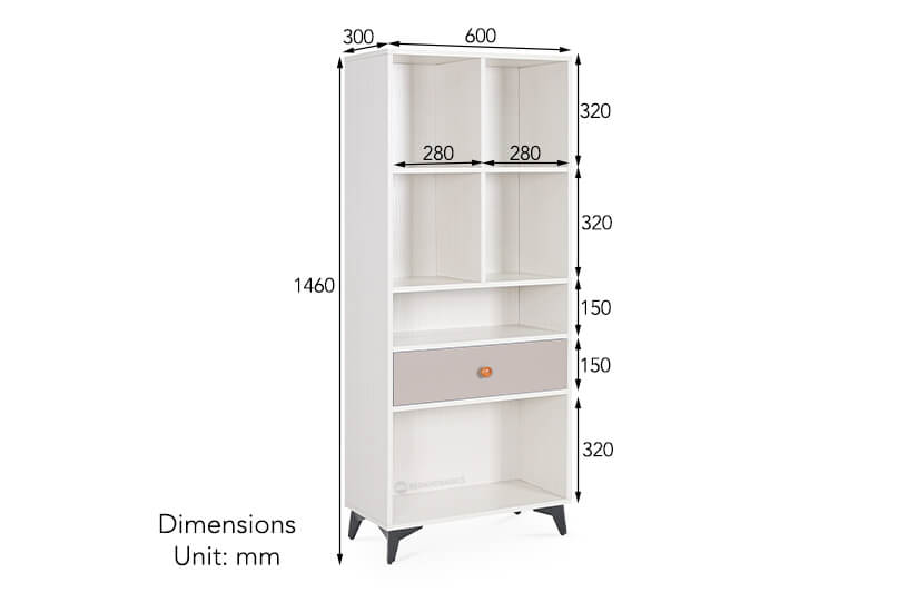 The dimensions of the Alia Display Cabinet II.