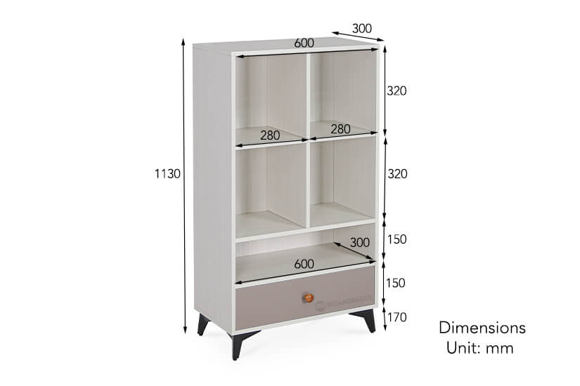 The dimensions of the Alia Display Cabinet III.