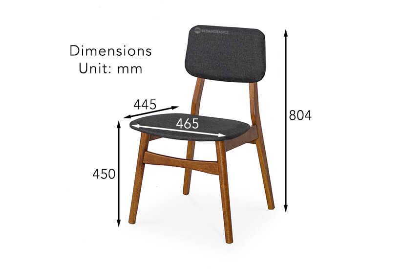 The dimensions of the Abbott Dining Chair.