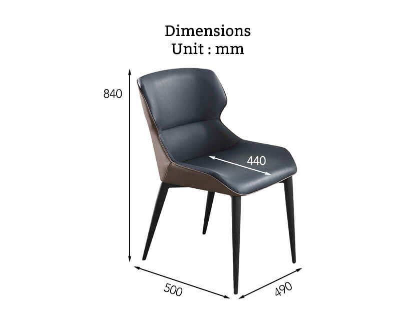 The dimensions of the Ottilie Dining Chair