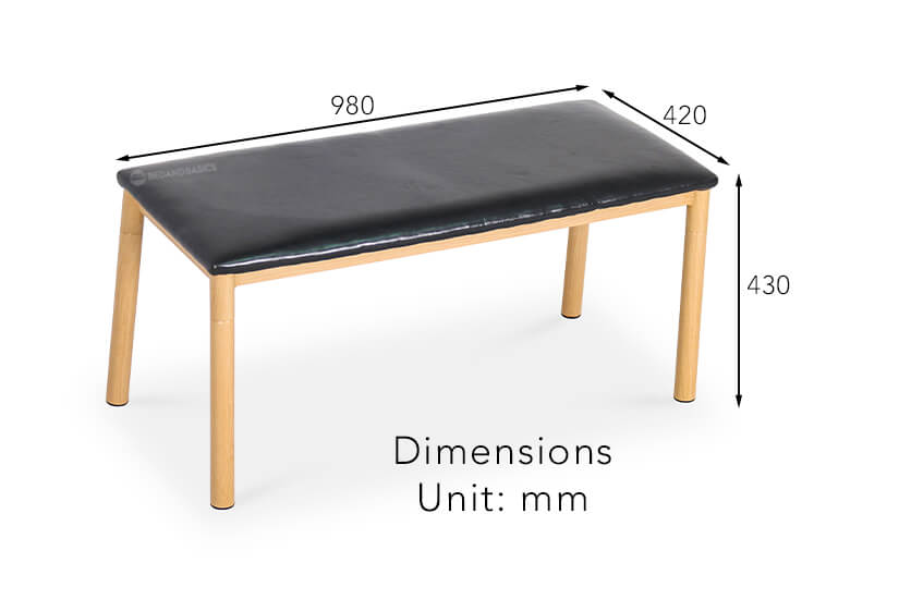 The dimensions of the Simon Dining Bench available online in Singapore at bedandbasics.sg 