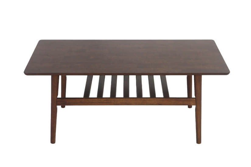 Made of Solid Hevea wood, the coffee table’s dark wood colored tones are easy to match.