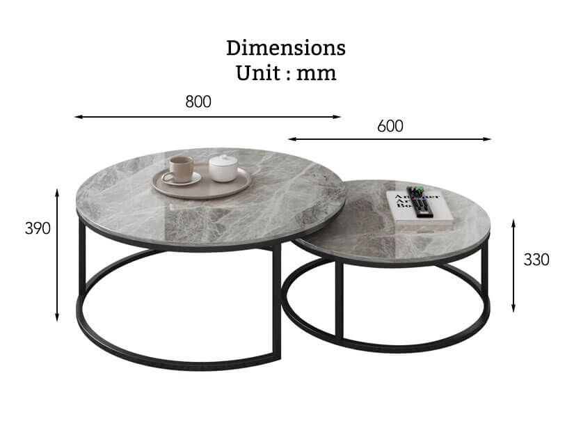 The dimensions of the ERA coffee table.