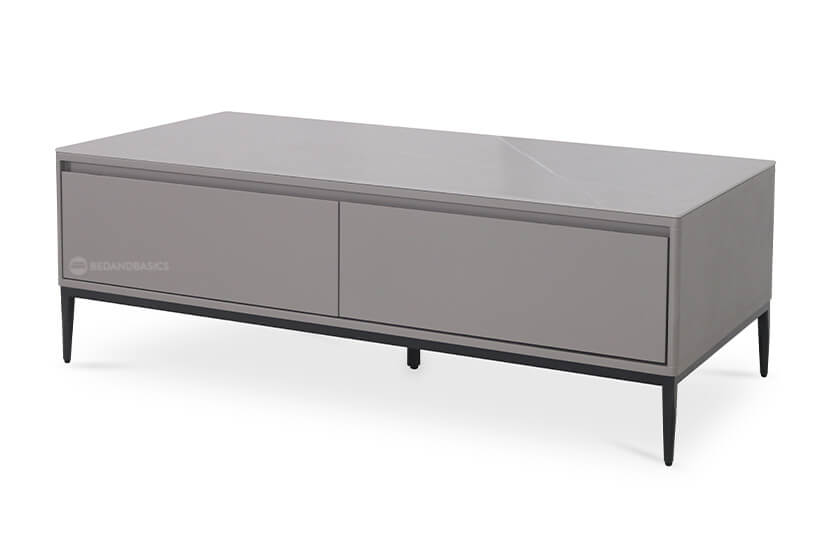 This coffee table adds style to your living room with its sleek design.