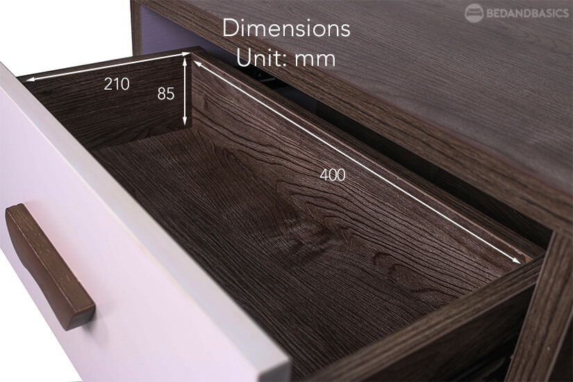 The pull-out drawer dimensions of the Herrera Coffee Table.