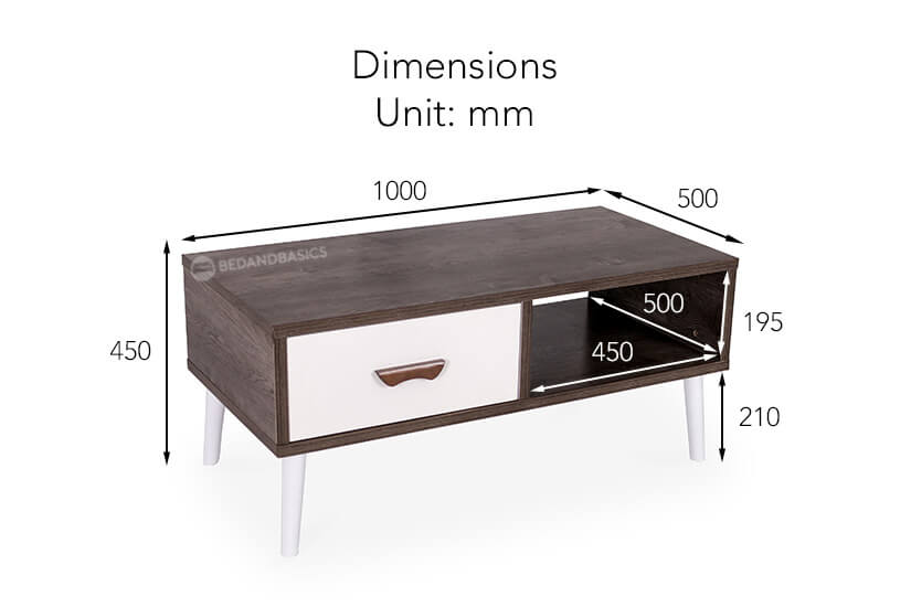 The dimensions of the Herrera Coffee Table.