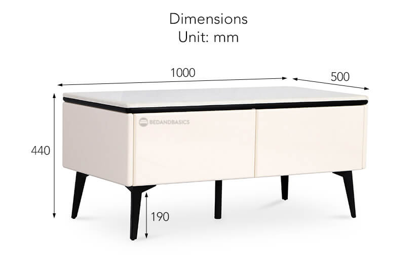 The overall dimensions of the Neville Coffee Table.