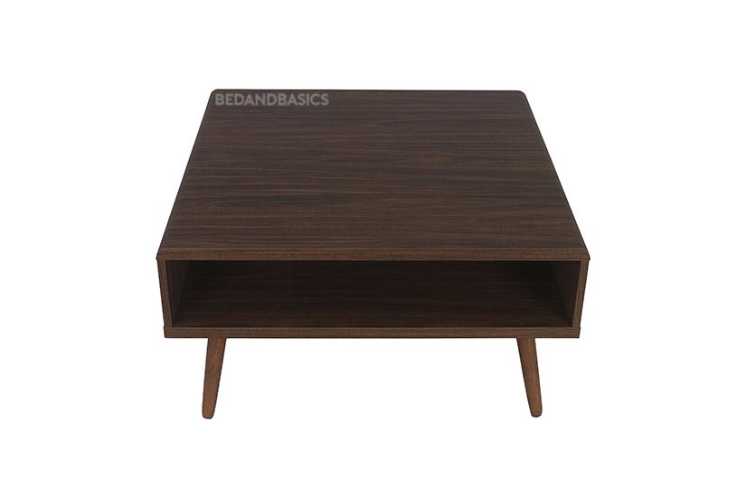Made of MDF wood with walnut colored laminates, the coffee table’s brown tones are easy to match.
