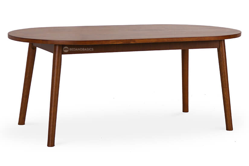Crafted with a warm chestnut colour, the table features a semi-rounded tabletop surface which makes it a stylish and child-friendly addition to one’s living room.