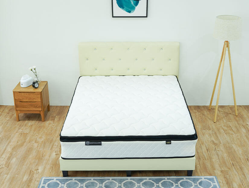 Double barrel Bonnell coil mattress. Enhanced stability and durability.