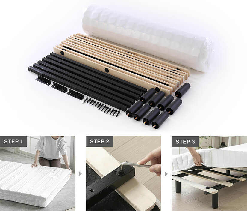 This mattress and bed can be assembled easily and quickly.